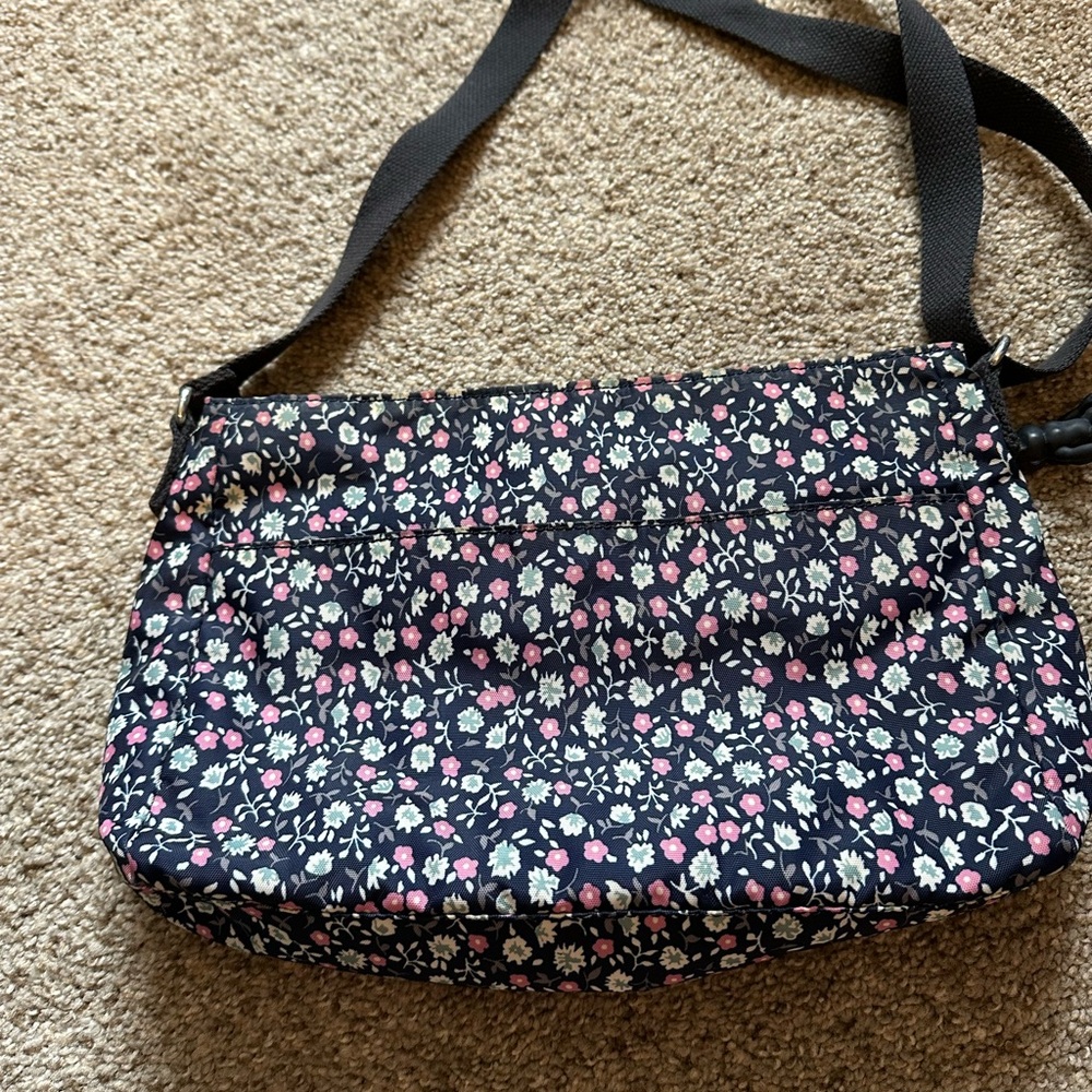 Kipling Floral Crossbody Bag - Black and Pink - Picture 2 of 5